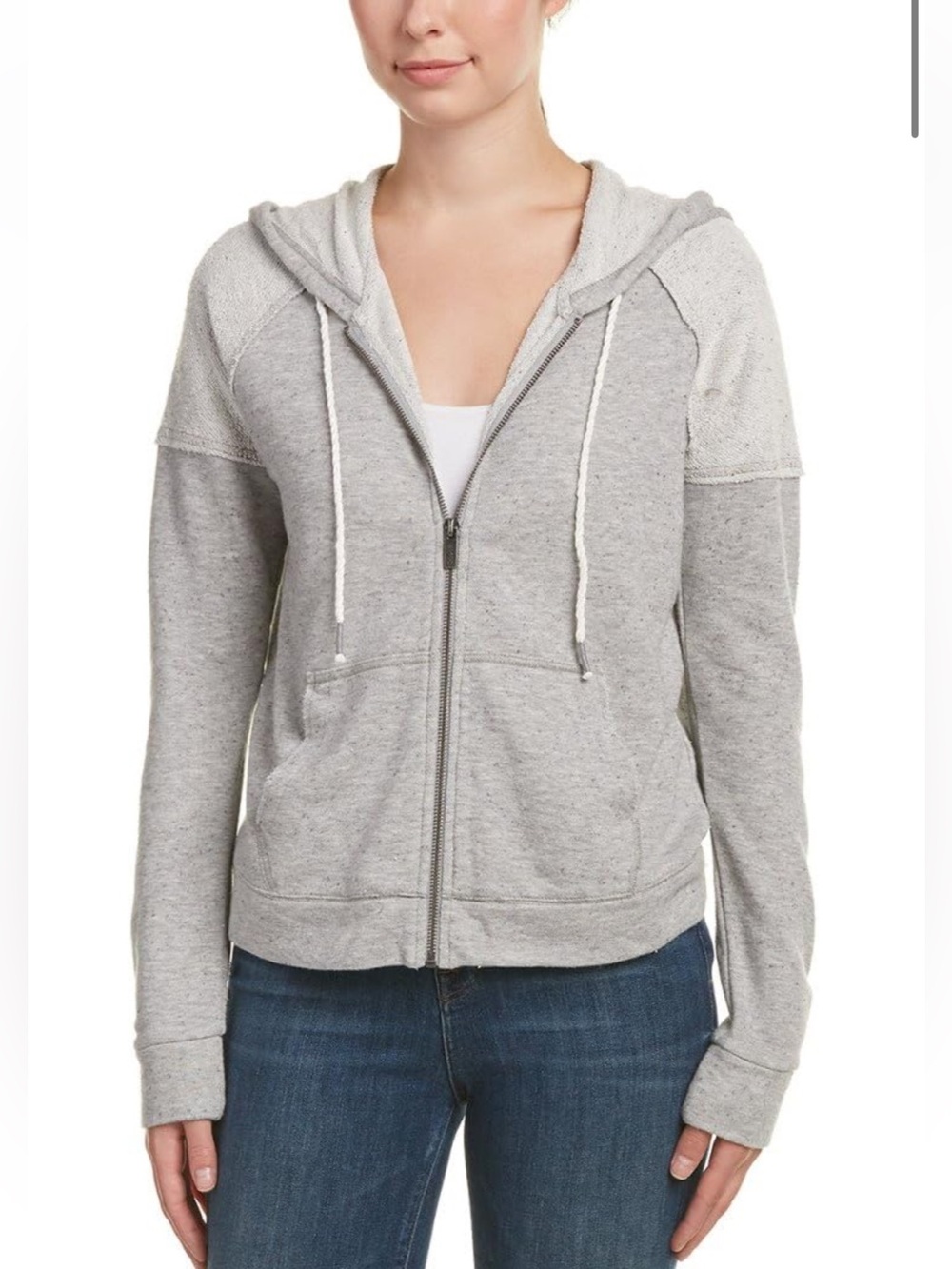Splendid Grey soft lightweight Zip-Up Hooded Sweatshirt size L